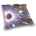 thumbnail image 3 of Basketball with Fiery Sparks Velvet Plush Throw Pillow Cushion Case Cover - 18" x 18" - Invisible Zipper Home Decor Floral for Couch Sofa No Pillow Insert, 3 of 5
