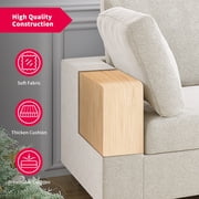 MUZZ L Shaped Sectional Sofa, Convertible 107 Oversize Modular Sectional Sofa, 3 Seater Sectional Couch with Pillows and Chaise Lounge for Living Room/Apartment, Beige,Right