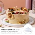 thumbnail image 3 of Household Ceramic Cake Plate Dessert Plate Fruit Platter with Glass Cover, 3 of 8
