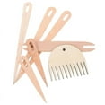 thumbnail image 2 of 1 Set Wooden Shuttle Weaving Sticks Little Shuttle And Comb Tapestry Weaving Tool, 2 of 3