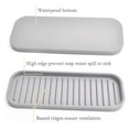 thumbnail image 5 of 2 Pack Silicone Kitchen Sink Storage Organizer Holder Tray for Sponges, Soaps, Scrubbers - Ribbed Base, Quick Drying, Waterproof, Non-Slip Durable - Gray, 5 of 6