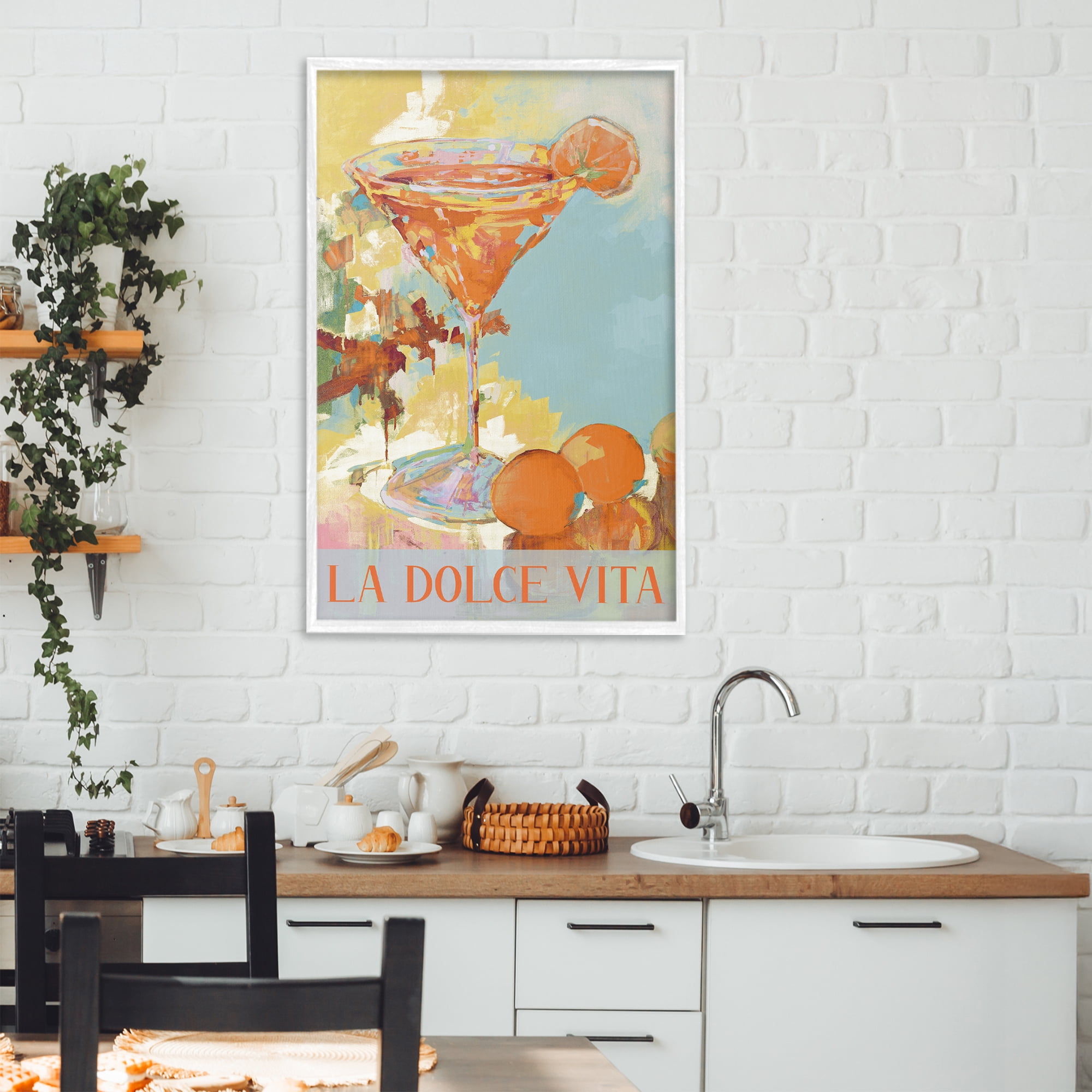 Stupell Industries La Dolce Vita Citrus Cocktail White Framed Giclee Art, design by Jane Slivka