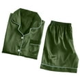 thumbnail image 6 of Women's Silk Pajamas Set - Short Sleeve Satin Button-Down Top & Shorts, Soft Loungewear, Suitable for Summer Nights & Casual Relaxing, 6 of 6