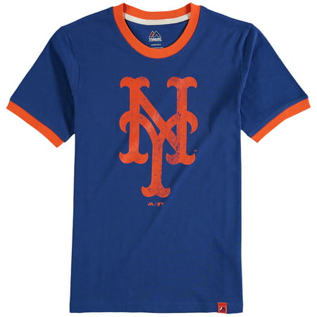 New York Mets Majestic Youth Baseball Stripes Ring T-Shirt - (Best Youth Baseball Teams)