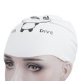 thumbnail image 5 of 2Pcs Silicone Swimming Cap Hat Cartoon Cute Universal Type for Children Woman Manpanda pattern,, 5 of 5