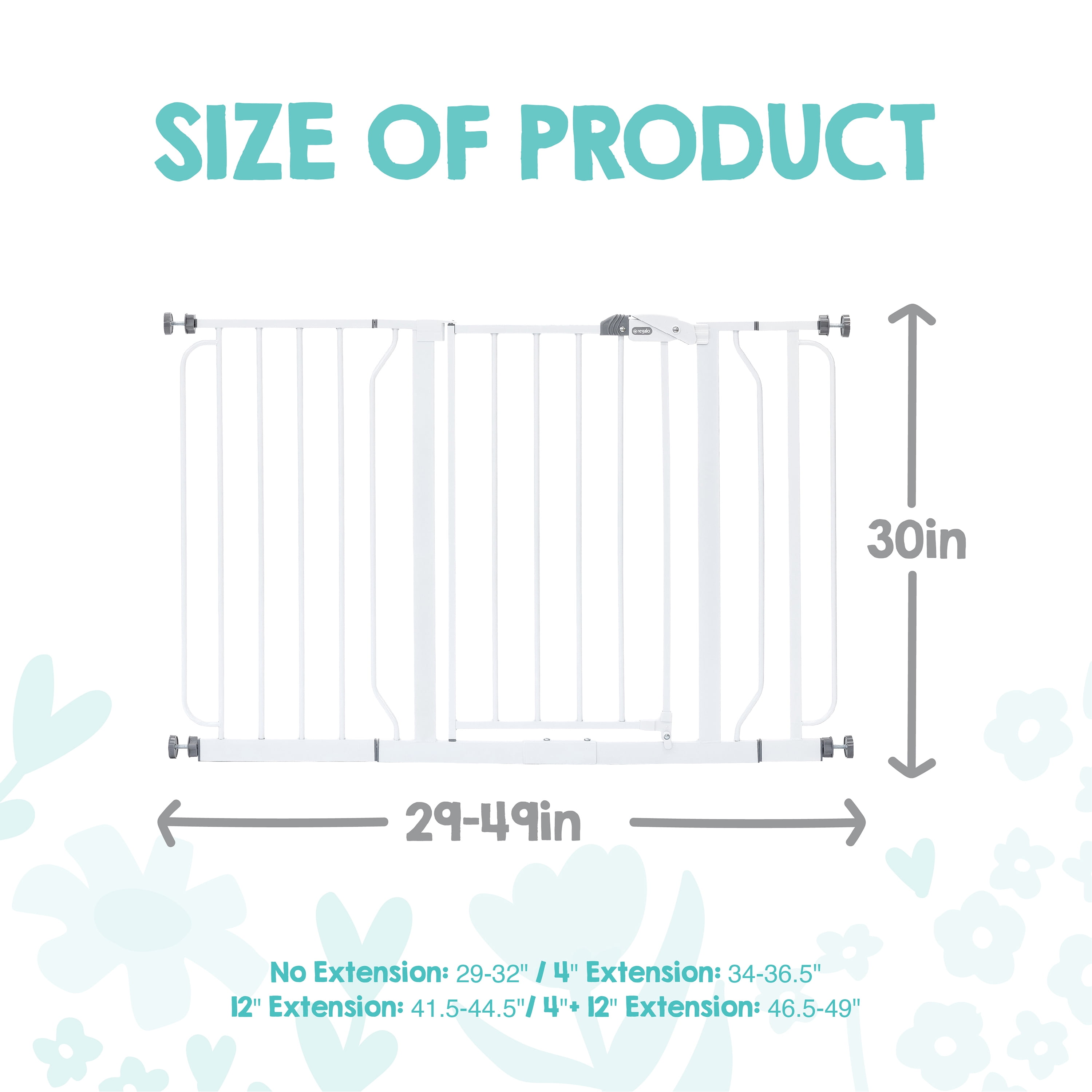 Regalo Easy Step 49-Inch Extra Wide Baby Safety Gate, White