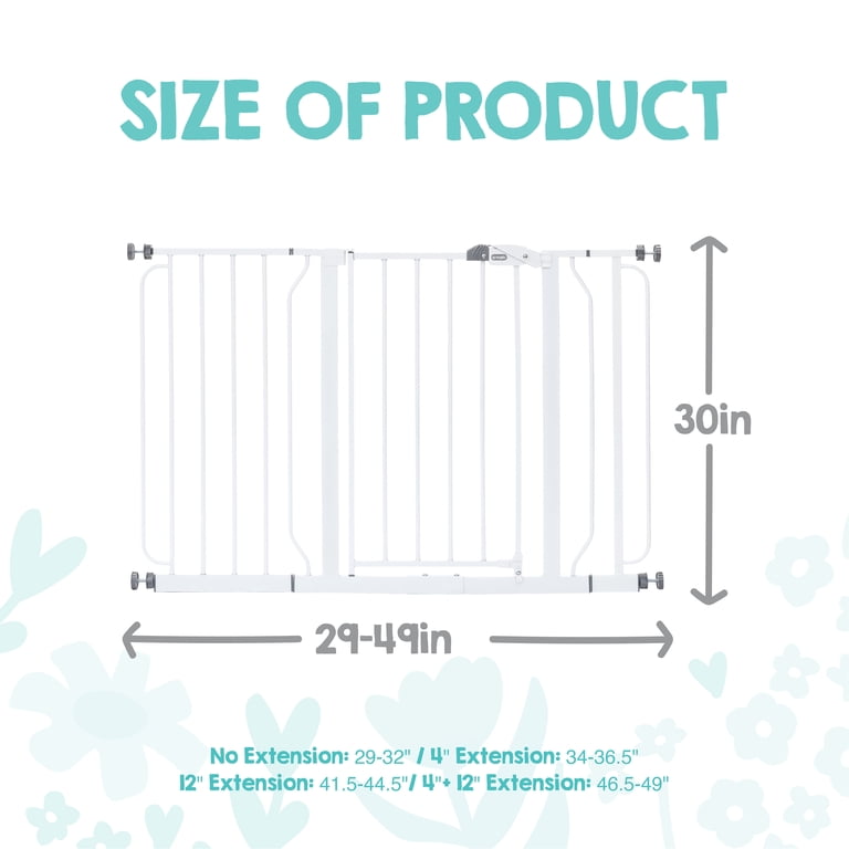 Regalo Easy Step 49-Inch Extra Wide Baby Safety Gate, White