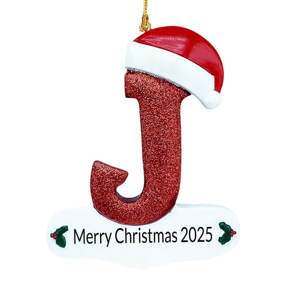 PEIBang Christmas Initial Ornament,26 Letter Ornaments Christmas Tree Decorations,2D Acrylic Hanging Pendant for Indoor Outdoor Christmas Decorations