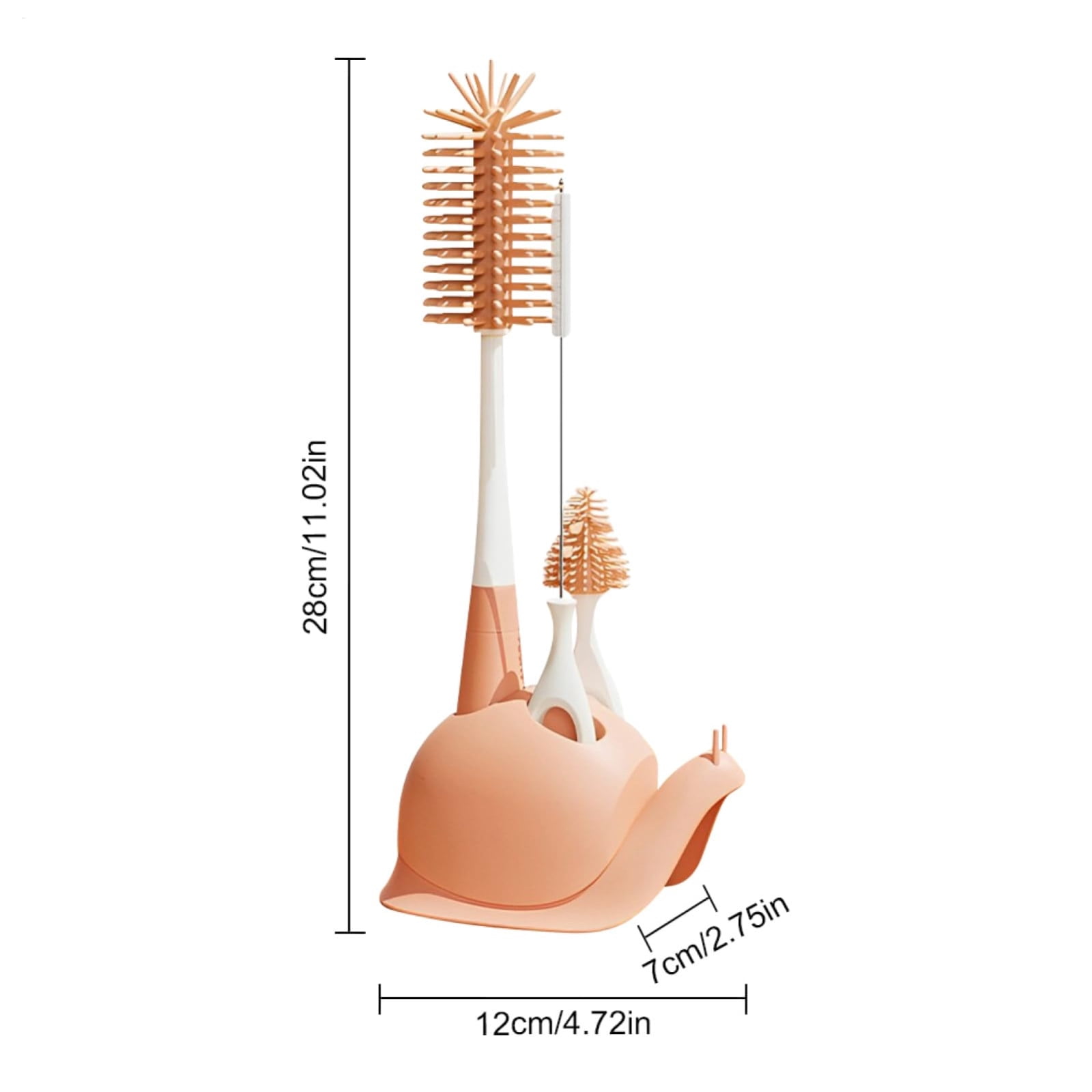 Bottle Brush Rotatable Silicone Cleaner with Stand, 12x7x28cm Flexible for Water Bottles Travel Tumblers