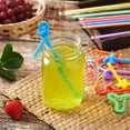 thumbnail image 5 of 200 Pcs Individually Packaged Colorful Disposable Extra Long Flexible Plastic Drinking Straws.(0.23'' diameter and 10.2" long), 5 of 7