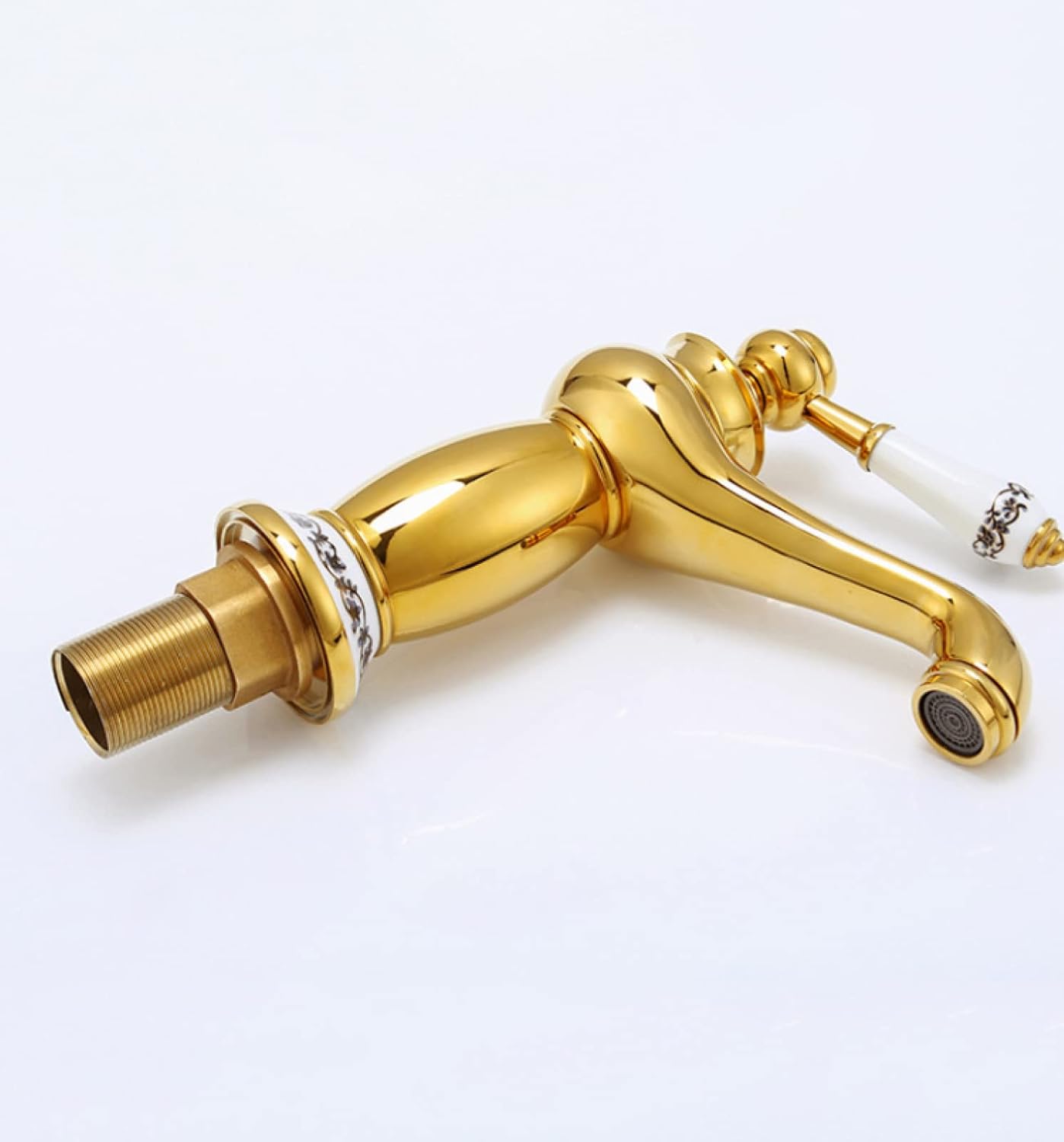 Vintage Bathroom Faucet, Brass Sink Faucet Bathroom, Hot and Cold Sink Mixer Tap Faucet, Single Hole Single Handle Bathroom Sink Faucet, Gold