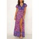 thumbnail image 3 of Vestido largo bohemio con estampado floral, cuello en V, manga corta, abertura para fiesta en la playa para mujer, 3 of 8