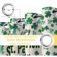 thumbnail image 4 of St Patricks Day Blackout Curtains for Bedroom, Green Shamrock Spring Watercolor Gnomes Beige Thermal Insulated Kitchen Drapes with Grommets, Light Blocking Window Treatment, 2 Panels 52" x 63", 4 of 7