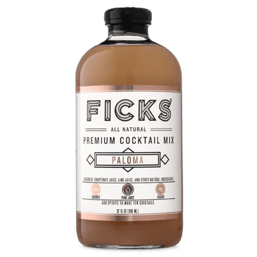 Ficks Paloma Cocktail Mix - All Natural, Only 10g Sugar per Serving - Made with Grapefruit and Lime Juice - 32oz Liquid Glass Bottles. Add tequila for 10 cocktails.