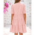 thumbnail image 3 of Vestido casual BTFBM para mujer, bohemio, verano, cuello en V, manga corta, 3 of 9