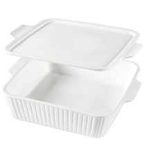 Dizada Casserole Dish for Oven with Lid, 10'' Square Baking Dish, Ceramic Baking Dish