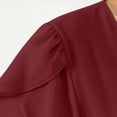 thumbnail image 5 of Yyeselk Women's Chiffon Bolero Shrug Cropped Cardigan Summer Ruffle Short Sleeve Open Front Ultra Light Sheer Cover Up Tops Wine XXL, 5 of 9