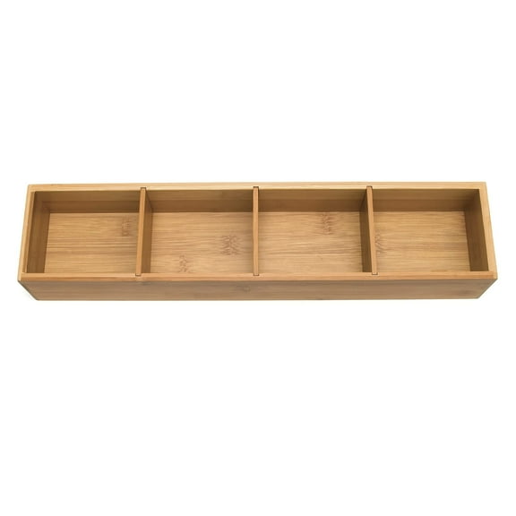 Lipper International Bamboo Drawer Organizer with 3 Removable Dividers, Brown