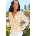 thumbnail image 2 of LASCANA Women's Floral Wrap Look Blouse Shirt Shirring, 2 of 5