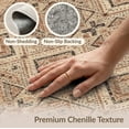 thumbnail image 6 of ODIKA 5'x7' Washable Area Rug Non-Slip, Chair-Friendly Entryway Boho Geometric Grid Farmhouse Distressed Motif Border for Dining Room, Under Table, Home Office, 6 of 7
