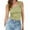 green, variant on Women's Square Neck Wide Shoulder Strap Short Tank Top Casual Floral Sleeveless Slim Camisole Top