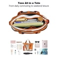 thumbnail image 4 of Tote Bag for Women - Orange and Grey Abstract Art Artwork Shoulder Bag - Large Utility Work Duffle Bag with Zipper Handbag for Travel, Work, Sprots, 4 of 5