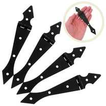 FRCOLOR Heavy Duty Barn Door Hinges with Decorative Arrow Design for Warehouse Doors 4pcs Black Cold-Rolled