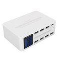 thumbnail image 3 of Estación de carga USB de 8 puertos de 100 W Estación de carga USB C multipuerto con pantalla LCD para tabletas de teléfonos inteligentes 100-240 V WLX 818D Enchufe del Reino Unido, 3 of 10