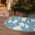 thumbnail image 6 of Daiia Lilies Flowers Drawing Merry Christmas Tree Skirt , Xmas Large Lace-up Tree Skirt, Santa Snowflakes Rustic Home Decorations New Year Party Farmhouse Decor-30", 6 of 7