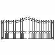 ALEKO DG18MOSD Steel Dual Swing Driveway Gate - Manhattan Style - 18 x 6 ft
