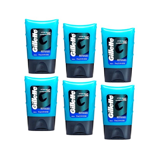 6 Pack Gillette After Shave Gel Sensitive Skin 2.50 oz