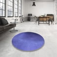 thumbnail image 4 of Ahgly Company Machine Washable Indoor Round Transitional Light Slate Blue Area Rugs, 3' Round, 4 of 7