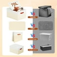 thumbnail image 5 of Storage Bins with Lids, 2 Pack Extra Large Blanket Storage Baskets with Lids, Closet Organizers Bins for Living Room, Nursery, Beige and White, 5 of 11