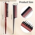 thumbnail image 2 of OPALESQUE 3 Pcs Hair Teasing Comb Set,Nylon Triple Comb and Boar Bristle Teaser Brushes for Women and Men styling Thick Fine Hair Styling, 2 of 7