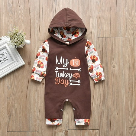 

KONBECA Baby Boys Girls Rompers Infants Pure Cotton Coverall Toddler Kids Baby Halloween Print Bodysuit Solid Color Long-sleeved Hooded Romper Outfits (0-18 Months)