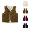thumbnail image 3 of Gtoiithly Toddler Baby Boy Girl Vest Little Kids Sleeveless Button Down Cardigan Jacket Outerwear Casual Loose Waistcoat for Kids Brown 3-6 Months, 3 of 4