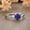 Black Vermeil, variant on Sapphire Dainty Stacking Ring Sterling Silver Minimalist Hexagon Cut Lab Sapphire Ring , Jewelry for Women Size :- 5.5