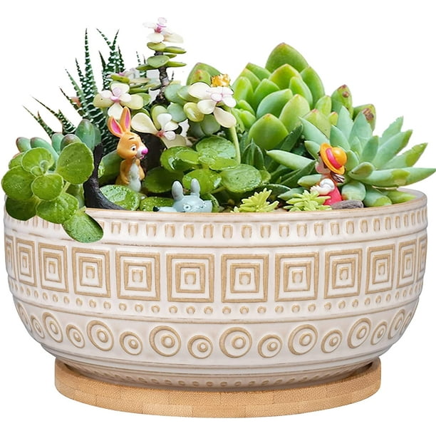 BESTA - Plantes en plastique avec plat - Petits pots en plastique avec  trous de drainage, pots de fleurs avec plateaux, pots en plastique pour  plantes d'intérieur et d'extérieur - Pots, cache-pots 