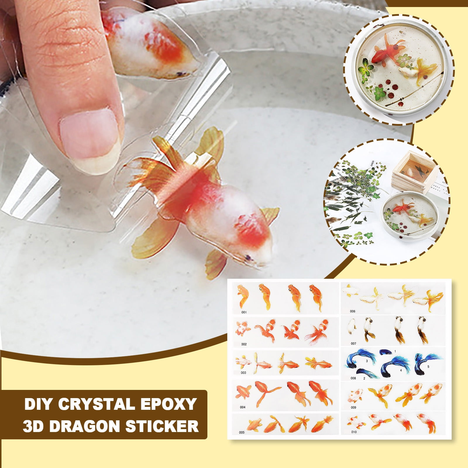 WNG Epoxy Painting Stickers Hand-painted Material 3D Resin Handmade DIY  Home DIY