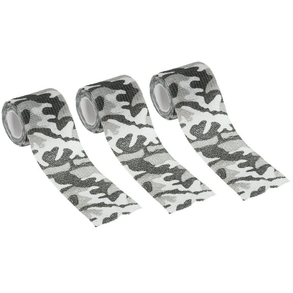 Uxcell Camouflage Tape 2" x 5 Yards, 3 Pack Self Adhesive Protective Camo Tape Wrap Waterproof Bandage, Snow Land