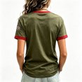thumbnail image 3 of Womens 9/11 Never Forget V Neck T Shirt Patriotic Memorial Graphic Tee Short Sleeve Stretchy Casual Summer Top for Daily Wear and Gifts, Army Green-L, 3 of 3