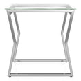thumbnail image 3 of Bowery Hill Table d'Appoint Contemporaine en Métal avec Dessus en Verre Chromé, 3 of 6