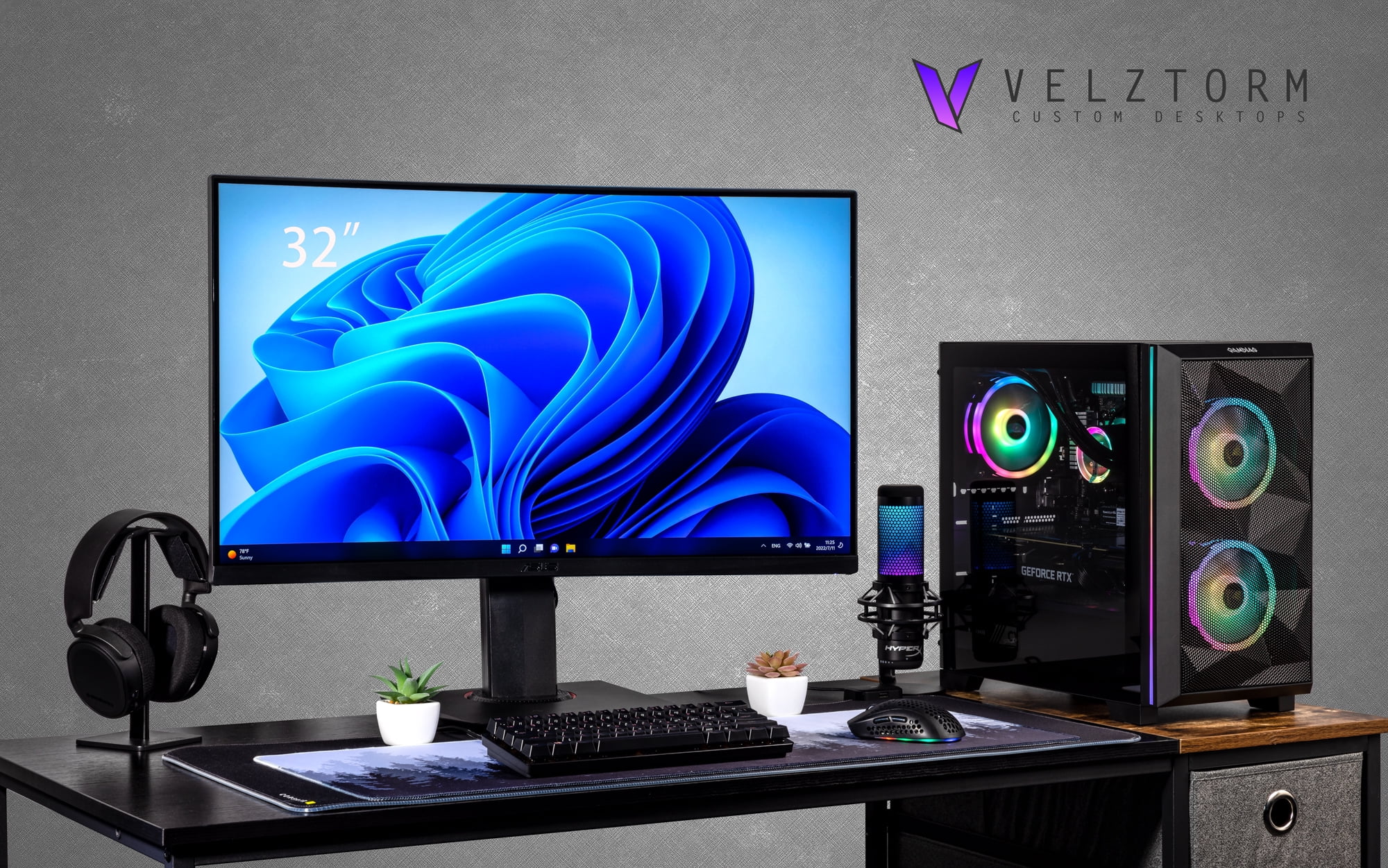 Velztorm Mini Pilum CTO Gaming Desktop PC (AMD Ryzen 7 - 5700X 8-Core, GeForce GTX 1050 Ti, 64GB DDR4, 2TB PCIe SSD, 120mm AIO, RGB Fans, 750W PSU, WiFi 5, BT, Win10P) VELZ0058
