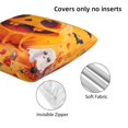 thumbnail image 4 of Halloween Throw Pillow Covers, Halloween Cute Cartoon Pumpkin Halloween Decorations Square Pillow Cases with Invisible Zipper for Bed Couch Sofa, Farmhouse Halloween Decor-2 Pack 12x12, 4 of 6