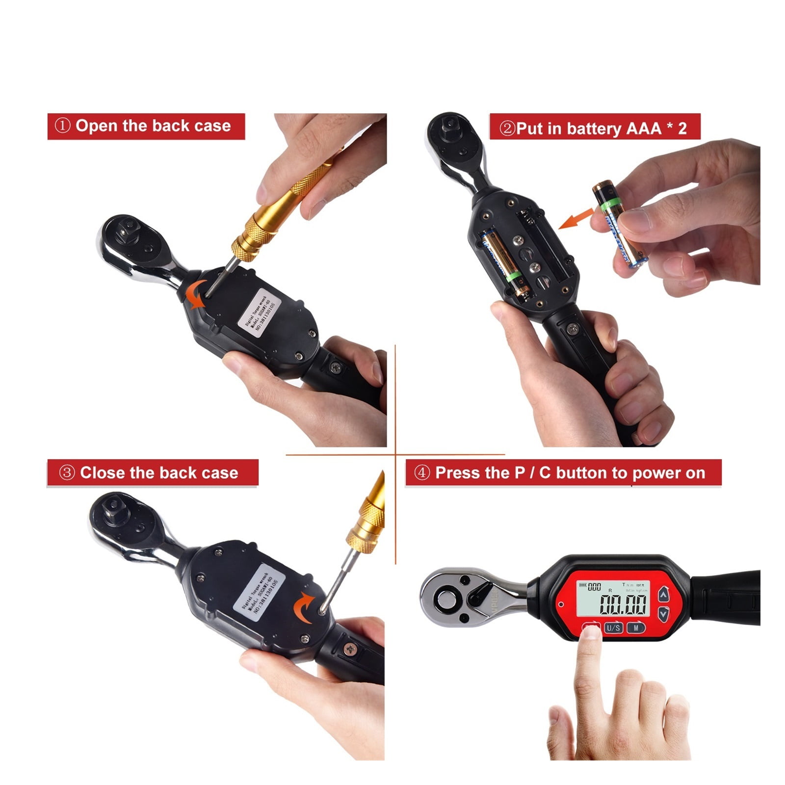 3/8-inch Drive 1.8-60 Nm Digital Torque Wrench, 1.33-44.25 Ft-lbs