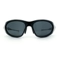 thumbnail image 5 of Y2K Oval Wrap Around Plastic Fancy Metal Arm Sunglasses All Black, 5 of 8