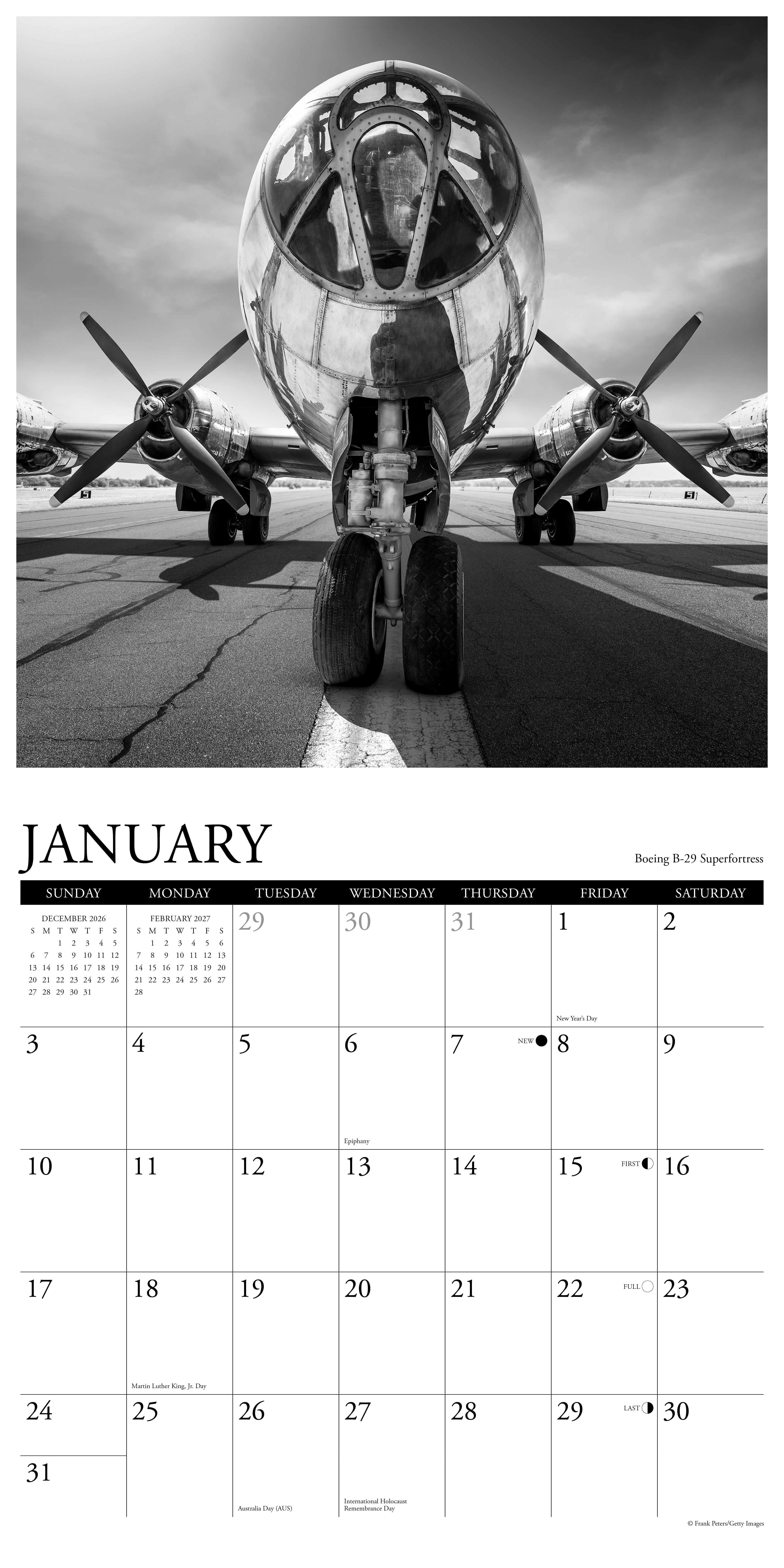 Willow Creek Press, Classic Airplanes 2027 Wall Calendar
