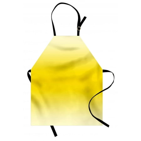 Ombre Apron Sun kissed Summer Hot Beach Inspired Ombre Design Digital Printed Image Artwork Print, Unisex Kitchen Bib Apron with Adjustable Neck for Cooking Baking Gardening, Yellow, by