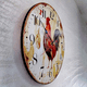 thumbnail image 4 of Reloj de pared de cocina de 10 pulgadas, rústico, con forma de gallo, silencioso, sin tictac, de cuarzo, funciona con pilas, redondo, 4 of 4