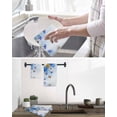 thumbnail image 5 of Blue Ombre Floral Kitchen Dish Towels for Drying Dishes Set of 2, Spring Flowers Modern Art Waffle Weave Microfiber Hand Tea Bathroom Towels Quick Dry & Absorbent Towel 12x12, 5 of 7